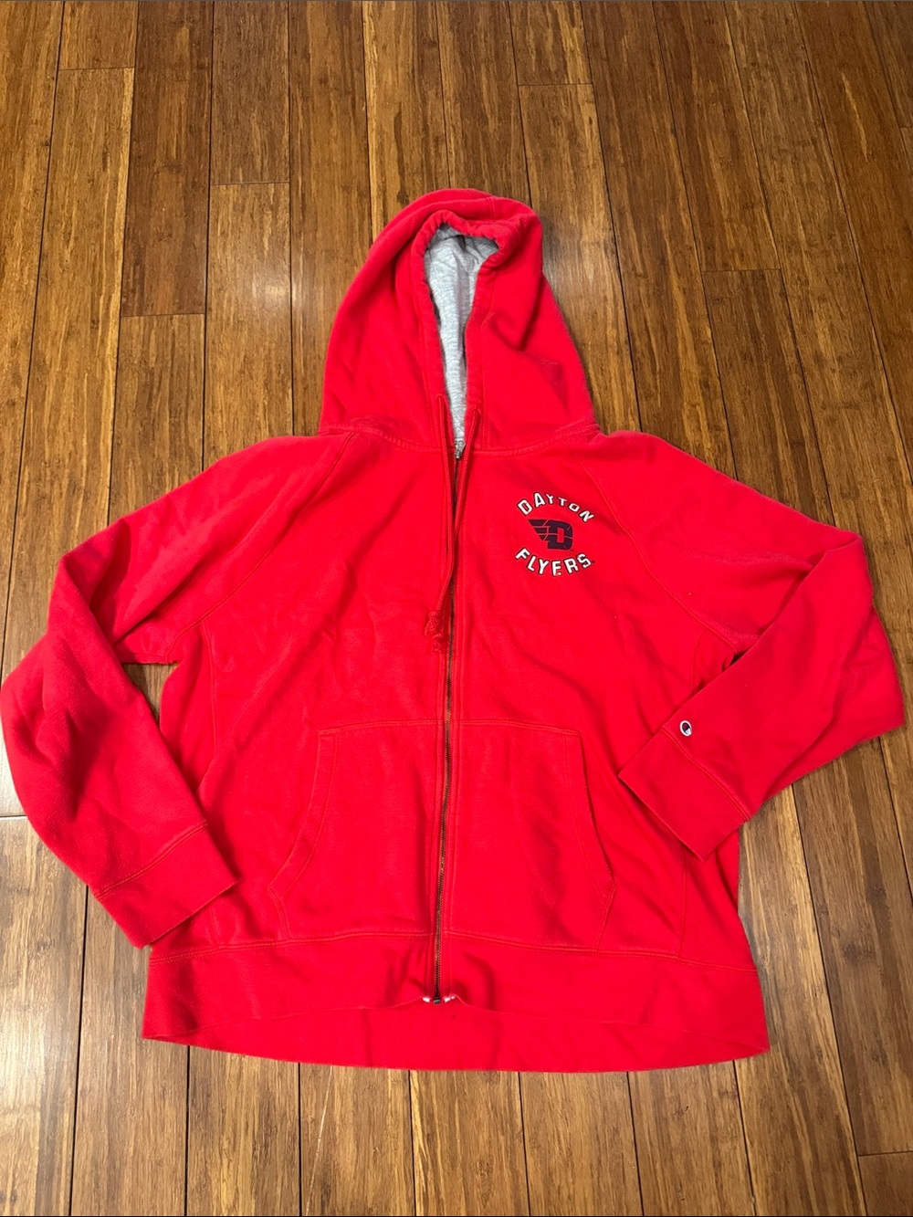 Univ of Dayton Red Full-Zip Hooded Sweatshirt